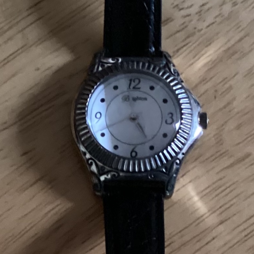 Brighton Roxbury Women’s Watch with Black Leather Band